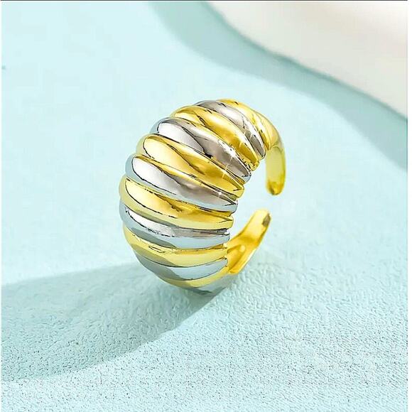 Stainless Steel Statement Ring, Boho Exaggerated Big Large - Picture 4 of 4